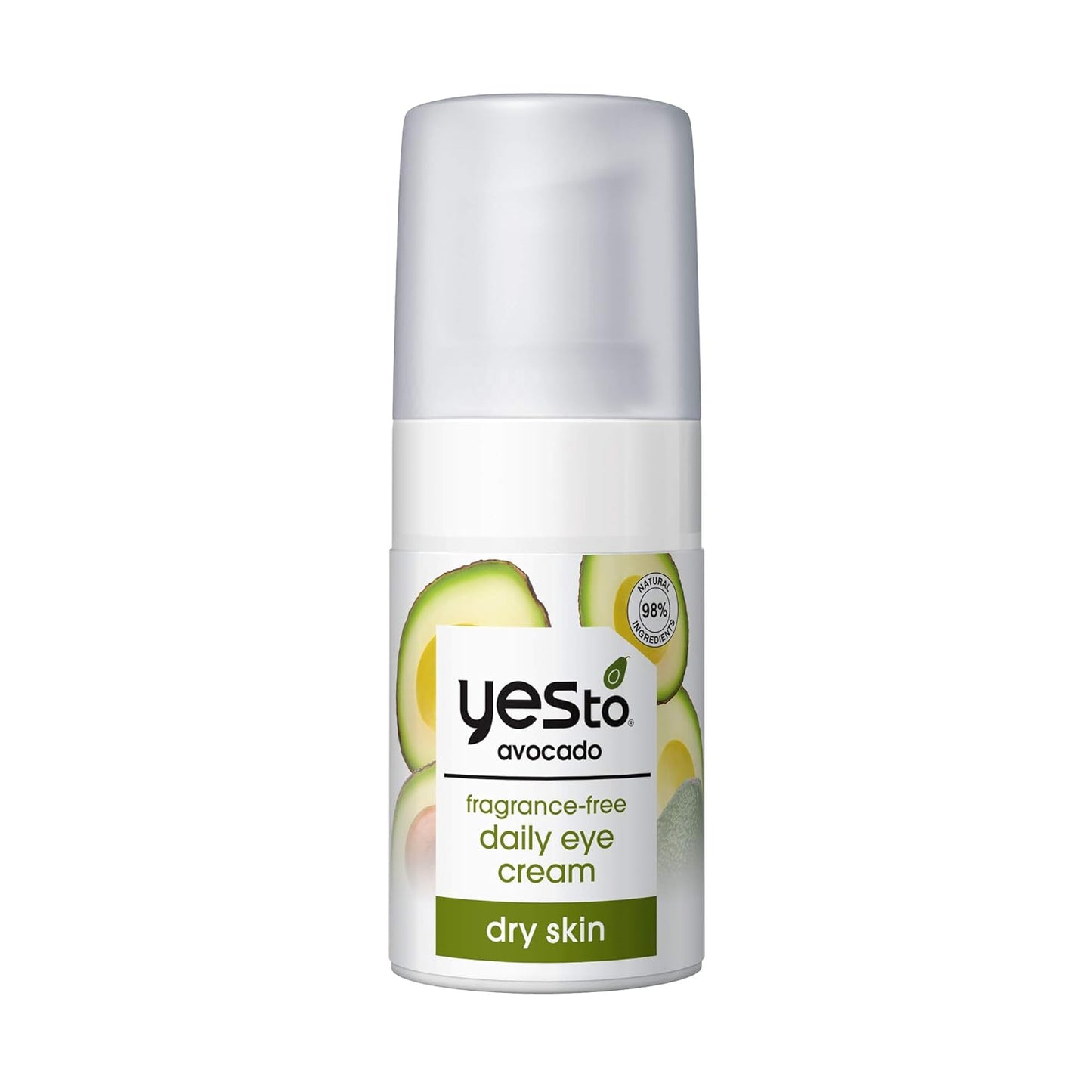 Yes To Avocado Daily Eye Cream, Fragrance-Free, Hydrating & Smoothing, with Hyaluronic Acid & Omega 3, 0.5 Fl Oz
