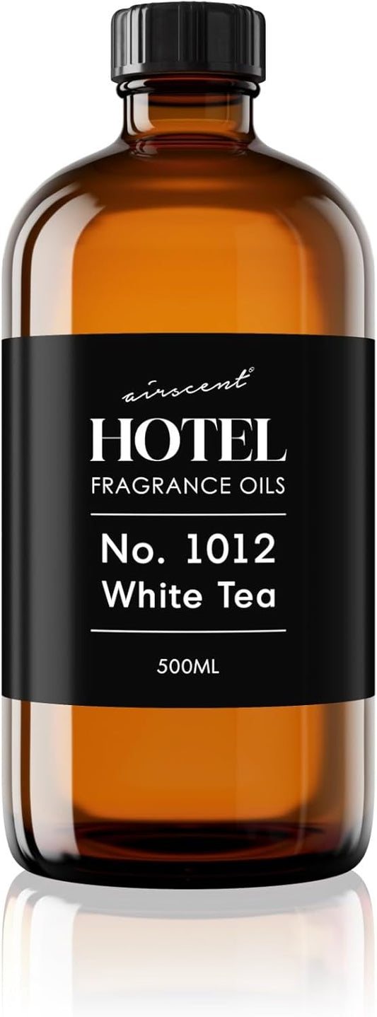 AirScent Hotel Diffuser Oil No. 1012 Inspired by The White Tea Hotel Scent - Premium Fragrance Oil for Ultrasonic and Waterless Diffusers and Crafting - 500 mL, 16.9 fl oz Glass Dropper Bottle