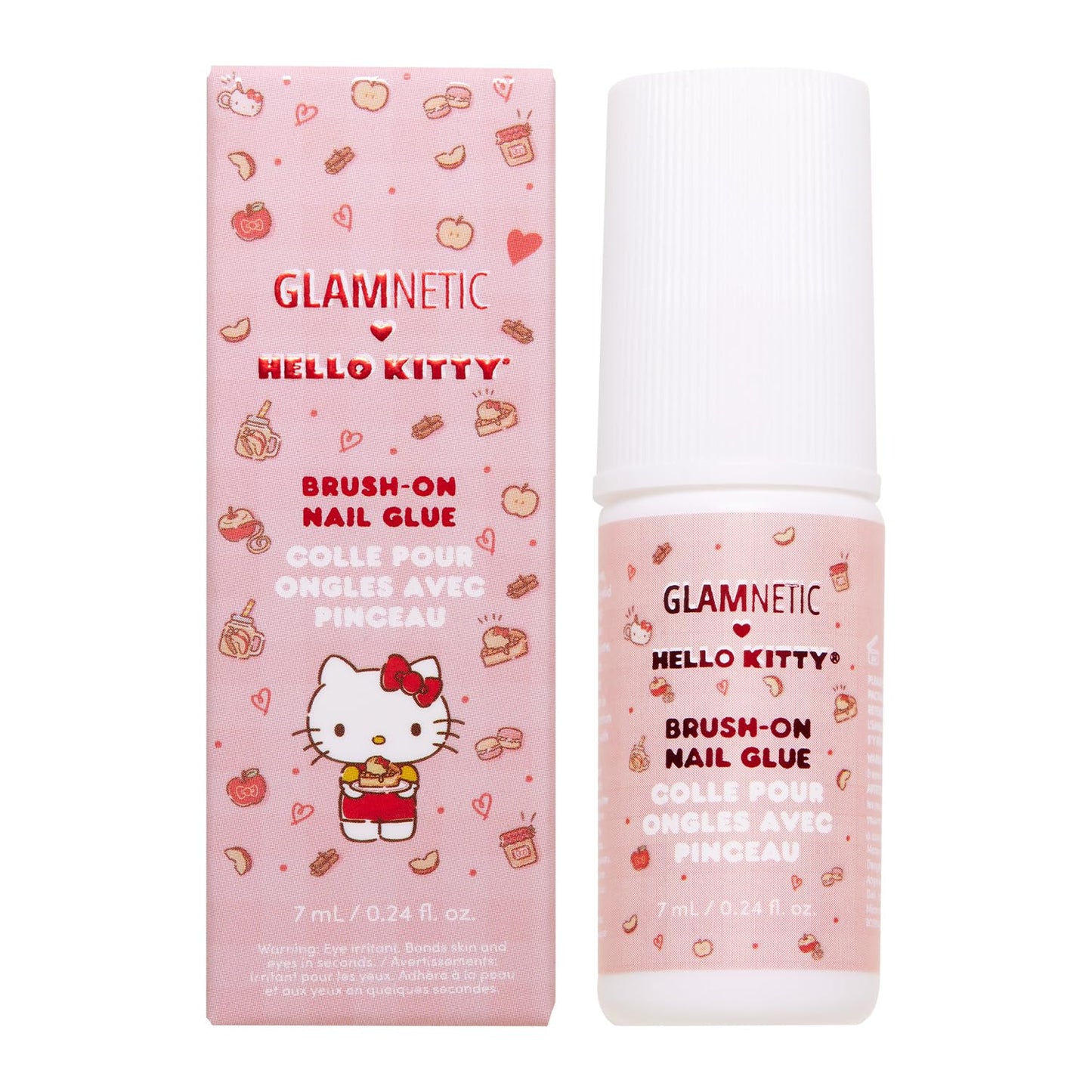 Hello Kitty™ x Glamnetic Super Strong Brush On Nail Glue | Brush Tip Applicator, Mess Free, Travel Friendly, Vegan | Durable & Long-Lasting | .24 fl. oz.